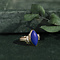 vintage Gold ring with lapis lazuli and diamonds 14 krt