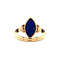 vintage Gold ring with lapis lazuli and diamonds 14 krt