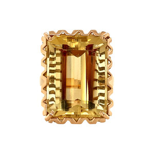 Gold ring with citrine 18 krt