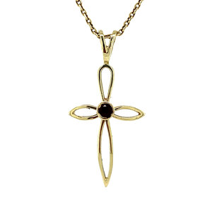 Gold pendant with garnet 14 krt