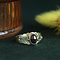 vintage Gold ring with garnet 14 krt