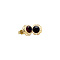 vintage Gold ear studs with garnet 14 krt