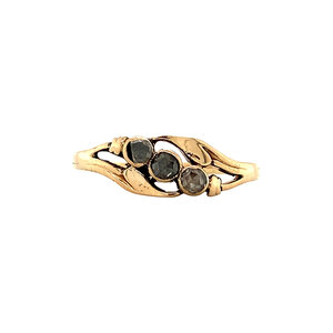 Gold ring with rose diamond 14 krt