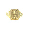 vintage Gold signet ring with engraving 14 krt