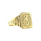 vintage Gold signet ring with engraving 14 krt