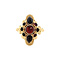 vintage Gold entourage ring with garnet 14 krt