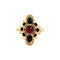 vintage Gouden entourage ring met granaat 14 krt