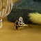 vintage Gouden entourage ring met granaat 14 krt