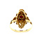 vintage Gouden entourage ring met granaat 14 krt