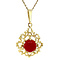 vintage Gold pendant with blood coral 14 krt