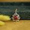 vintage Gold pendant with blood coral 14 krt
