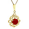 vintage Gold pendant with blood coral 14 krt
