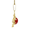 vintage Gold pendant with blood coral 14 krt