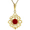 vintage Gold pendant with blood coral 14 krt