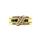 vintage Gold ring with emerald and diamond 18 krt