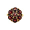 vintage Gold entourage ring with garnet 14 krt