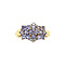 vintage Ring with diamond and purple glass 9 krt