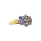 vintage Ring with diamond and purple glass 9 krt