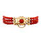 vintage Bloedkoraal armband met gouden siersluiting 17.5 cm 14 krt