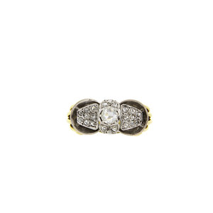 Gold ring with rose diamond 14 krt