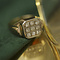 vintage Gouden herenring met diamant 14 krt
