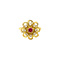 Gouden ring met robijn en zirkonia 18 krt