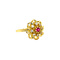 Gouden ring met robijn en zirkonia 18 krt
