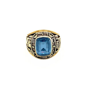 Herenring met blauwe spinel 10 krt