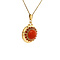 vintage Gold entourage pendant with blood coral 14 krt