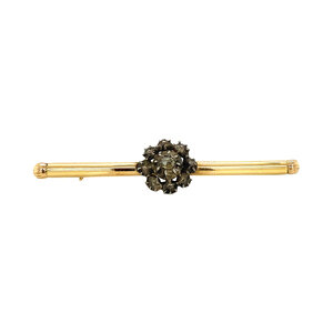 Gold brooch with diamonds 14 krt