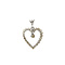 vintage White gold heart pendant with diamonds 18 krt