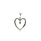 vintage White gold heart pendant with diamonds 18 krt