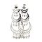 vintage White gold fantasy ear studs with diamonds 18 krt