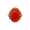 vintage Gold ring with carnelian and diamonds 14 krt