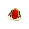 vintage Gold ring with carnelian and diamonds 14 krt