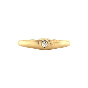Gold English pin ring with diamonds 18 krt