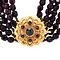 vintage Garnet necklace with gold lace clasp 40 cm 14 krt