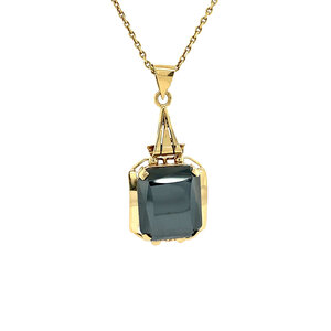 Gold pendant with haematite 14 krt