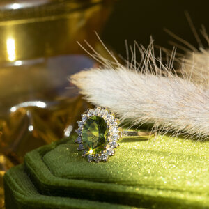 Lady Di ring 14 kt - Lime