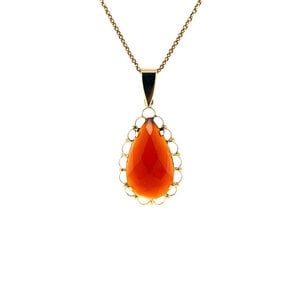 Gold pendant with carnelian 14 krt