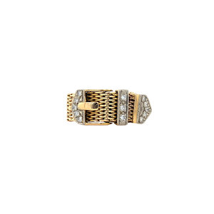 Gouden riem ring met diamant 18 krt