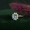 vintage Gold entourage ring with topaz and diamonds 14 krt