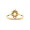 vintage Gouden entourage ring met topaas en diamant 14 krt