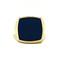 vintage Gold signet ring with blue layer stone 14 krt