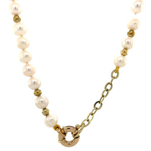 Pearl necklace with gold details 43 cm 14 krt