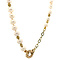 vintage Pearl necklace with gold details 43 cm 14 krt