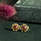 vintage Gold ear studs with citrine 14 krt