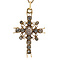 vintage Gold pendant cross with rose diamond 14 krt