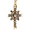 vintage Gold pendant cross with rose diamond 14 krt