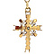 vintage Gold pendant cross with rose diamond 14 krt